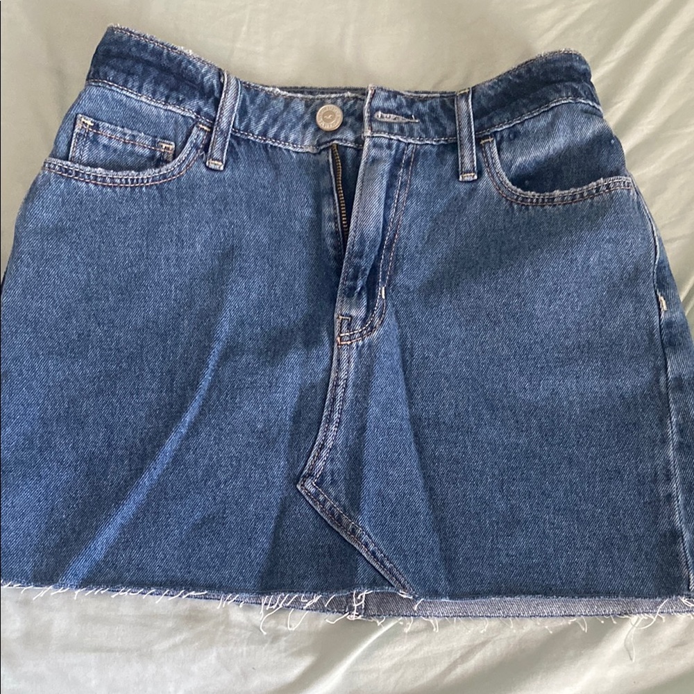 Hollister Blue Asymmetrical A-line Mini Skirt
